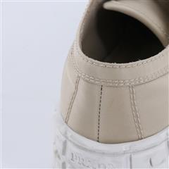 PRADA Double Wheel Nylon Gabardine Beige Sneakers Women Size 37EU